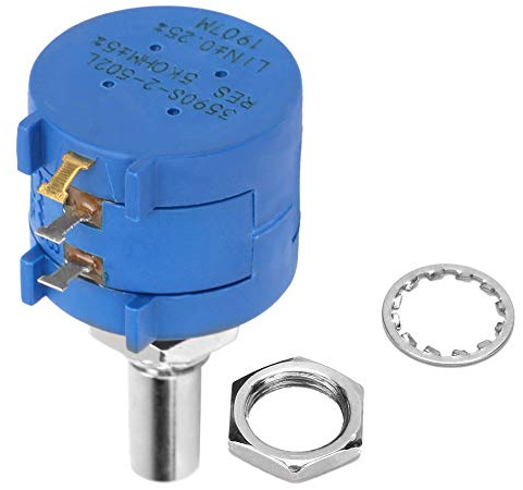 2w Multi Turn Potentiometer, 5K Ohm Linear Taper Drehpotentiometer, Carbon Film Potentiometer mit Montagescheibe und Mutter Potentiometer