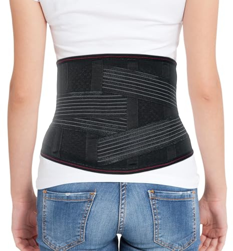 ORTONYX Lendenwirbelstütze Lumbosakrale Rückenstütze - Ergonomisches Design und atmungsaktives Material - M/L (Taille 80 cm - 100 cm) Schwarz