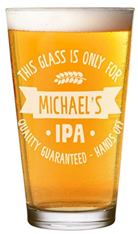 Personnalisé Pinte Verre Shaker Ipa Mains Off N'Importe Quel Nom Artisanat Bière Cider Personnalisé Anniversaire Papa Grand-Père des Pères Jour