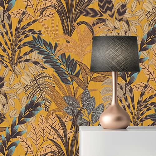 TADESSI WTD 607 Salvatore M1-No.607 Papier peint intissé Motif fleurs Jaune/marron