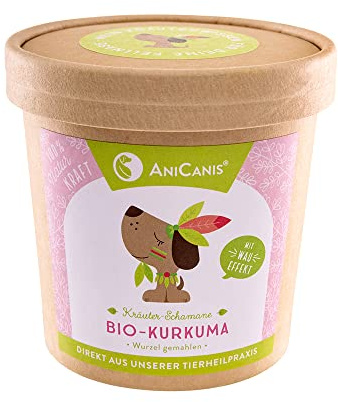 AniCanis Bio Kurkuma für Hunde - Immunsystem & Magen-Darm - 125g | reich an Curcumin, Gelenke & Verdauung, hohe Bio-Verfügbarkeit, Barf-Kräuter
