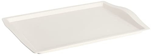 1x Serviertablett, Frühstückstablett, Plastiktablett, Kunststoff, BPA-frei, rechteckig, Gastro, Kantine, Küche, Pastell-Farben, creme-weiß