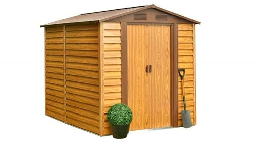 Grindi - Gartenhaus aus Metall, Wetterfest für Rad- & Gartengeräte, Geräteschuppen Mülltonnenbox Fahrradgarage Gartenhaus Gartenschrank - 4,6 m2, 195x236x209 - Arbor II