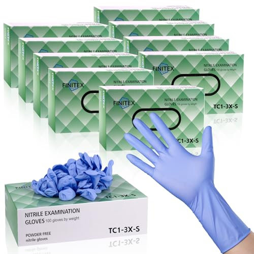 FINITEX Nitrile Disposable Medical Examination Gloves - Purple 3.2 mil Powder Free Latex Free Gloves 1000PCS Research Home Cleaning Food Gloves (Small)