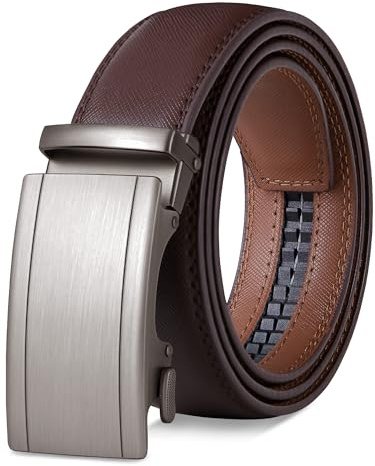 GSG SINCE 1998 Herren Gürtel 35mm ohne Löcher Ledergürtel Automatik Ratsche Gürtel Ideal für Anzug und Geschäftskleidung