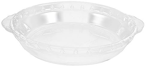 Hoement Fuente De Horno Redonda De Vidrio Resistente Al Calor Molde Para Bizcochos Asas Dobles Apto Para Microondas Horno y Lavavajillas Para Hornear Pan Tartas y Pizzas