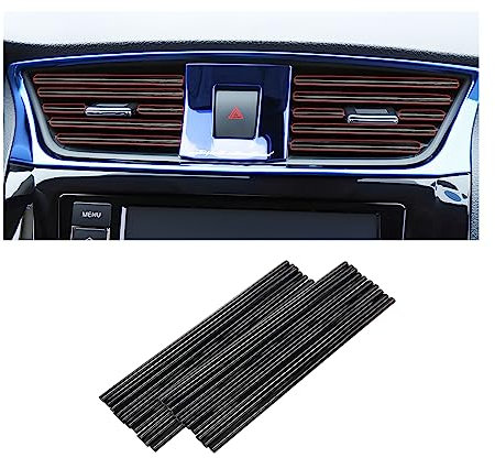 CGEAMDY 20 pezzi Strisce Decorative per Auto Aria Condizionata, Accessori per L'Interno Dell'Auto, Striscia Decorativa Multicolore per la Maggior Parte Delle Bocchette D'Aria (Nero)