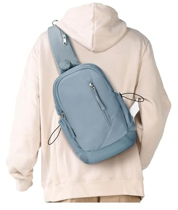 SEAFEW Sling Backpack bag for Men Women, Chest Shoulder Backpack Crossbody Bags, Mini Anti Theft One Strap Motorcycle Backpack Sling Chest Bag for Swimming Diving Outdoor Sports Blue