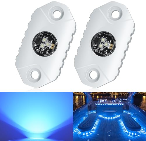 EK ENNOKING LED Boat Interior Lights Marine Deck Cockpit Courtesy Light IP68 Waterproof Underwater Boat Lighting 9-36V for Yacht, Kayak, Sailboat, Fishing, Pontoon, Pool (Blue)
