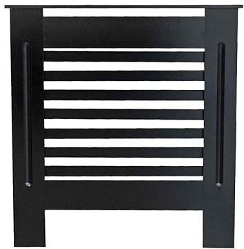 Airwave Radiator Cover Horizontal Line Style Painted MDF Black Radiator Heating Cover (Small)