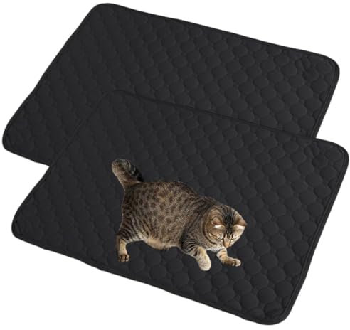 Mateju Wiederverwendbare Puppy Pads, 2 Stück Welpen Unterlage Urin Absorption PIPI Matten für Hunde Welpenunterlagen, Waschbar Trainingspads für Hunde Katze (70x100CM,Schwarz)