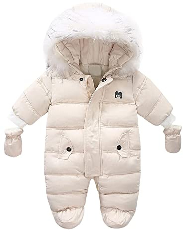 Idées cadeaux pour filles de 11 ans - Pulls, manteaux d'hiver, vestes à capuche épaisses et chaudes, combinaisons, salopettes, neige imperméable pour femmes - Taille 42, beige, 6-9 mois