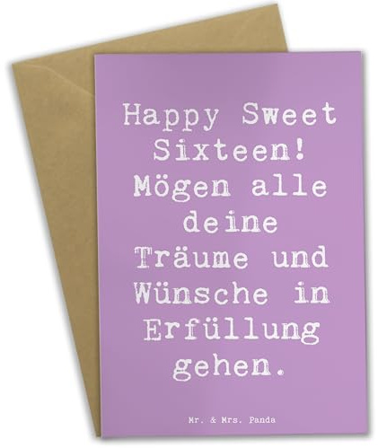 Mr. & Mrs. Panda Grußkarte Spruch 16. Geburtstag - Geschenk, Meilenstein, hochzeitskarten, Zauberhaft, einladungskarten, jubiläumskarte, neuer Lebensabschnitt, Happy Birthday, Alter, Geburtstagsspruch