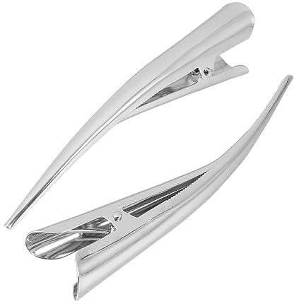 TENDYCOCO Lot De 12 Pinces à Cheveux En Métal Argenté Antidérapantes Pour Coiffure Grandes Pinces à Bec De Canard Accessoires Pour Cheveux Épais Pour Usage Quotidien Et Salons De Coiffure