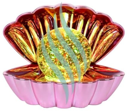 Dnaaz Rosa. Metallisk färg skärande mussla med glitter pärla snäckskal LED färgskiftande lampa