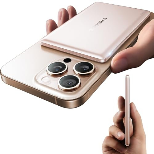 TORRAS MiniMag Ultra Slim Power Bank for MagSafe, Fast Charging 5000mAh Magnetic Portable Charger, Wireless Battery Pack with USB-C Cable for iPhone 17 Pro Max/Air/16/15/14/13/12, Desert Titan
