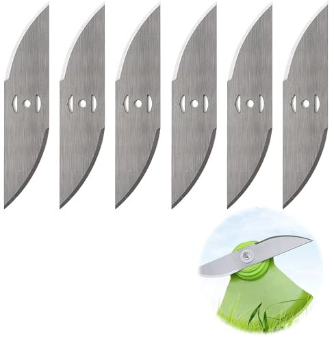 SEABABOO Lame De Rechange Épaissie Longueur 150MM 6 Pièces Lames De Rechange Pour Tondeuse À Gazon Trou Φ5MM Lames de Rechange De Coupe Bordure En Métal pour coupe-herbe