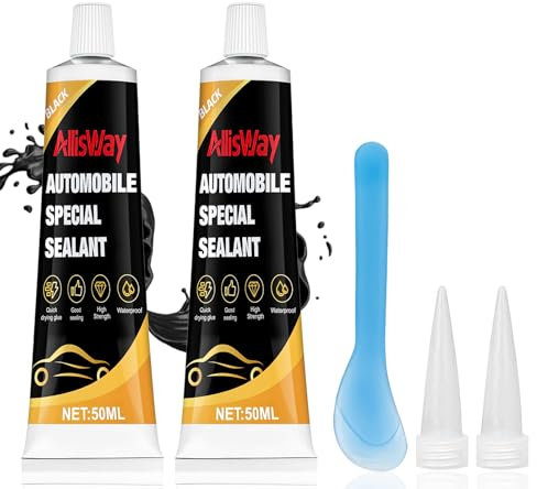 AllisWay 2 Stück Karosseriekleber Schwarz, Scheibenkleber Auto, Karosseriedichtmasse, Karosseriekleber, Wasserdicht und Hochtemperaturbeständig, Wird für die Automobilversiegelung Verwendet, 100ml