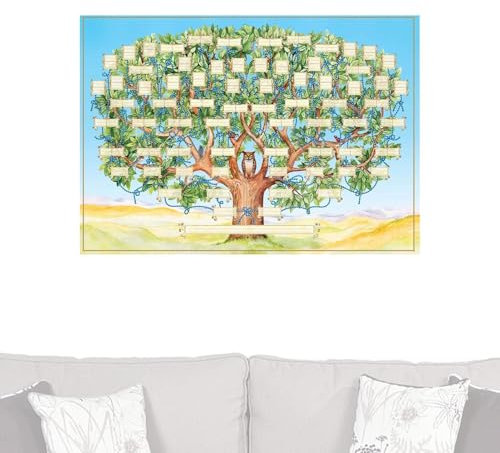 Stammbaumdiagramm – befüllbare Ahnentafel | Familiengeschichtsposter | Baumdiagramm zum Ausfüllen | Kreative Generation Genealogie Poster | Familiengeschichte Fototuch | Handschrift Stammbaumdiagramm