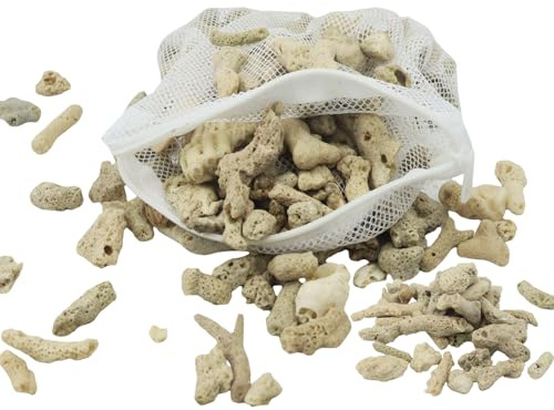 MYRIONT 500g/1.1lb Crushed Coral for Freshwater Aquarium, Pond Filter Aquarium Filter Media to Raise ph, Reusable Aquarium Filter, Fish Tank Coral Stones