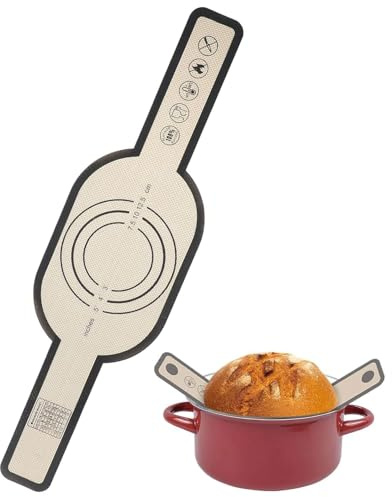 TPZORJX 1pièces Tapis de cuisson en silicone pour Dutch Oven,tapis de cuisson pour pain,feuilles de cuisson,tapis de cuisson pour le pain, antiadhésif, facile à nettoyer, tapis de pétrissage