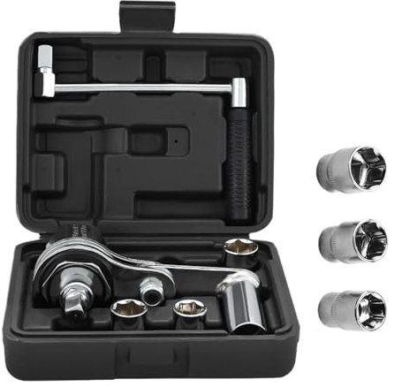 Jeu de clés dynamométriques | Kit de clés dynamométriques robustes avec extracteur d'écrous de roue et douilles | Outil de changement de pneu pour réparation de voiture, camionnette, camion |