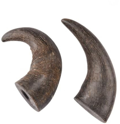 Dei NATURE Corna di Bufalo per Cani, 2 Pezzi Taglia S, 120-250g -Masticativo Naturale 100%, per Igiene orale-disponibile in tutte le taglie