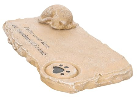 BESTonZON Gedenkstein für Katzen und Hunde Grabstein aus Hochwertigem Harz Formstabil und Bruchfest Langlebig und Farbecht für Haus und Garten