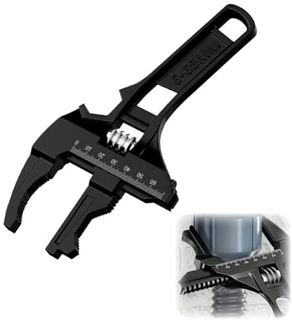 Adjustable Spanner Wrench,Electric Ratchet Wrench & Drill Chuck Key,Adjustable Wide Jaw 6-68mm,Plumbing Tools and Equipment,Ultra-Thin Short Handle Spanner for Plumbing,Sink Tap,Universal Repair Tools