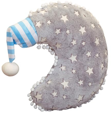 AQCQDQ Sternkissen Leuchtend, 40/60 cm Kuschelkissen, Stern Mond Wolken Leuchtendes Kissen Plüschtier für Sofa und Bett, Kuschelkissen Geburtstags und Valentinstagsgeschenk (B,40 cm)
