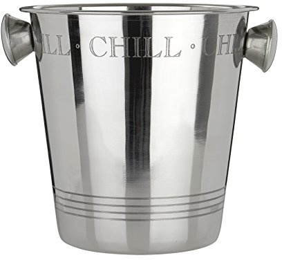 Premier Housewares 507696 Bombay Chill Wine Cooler with Handles, Stainless Steel - Silver 22 x 24 x 20 cm