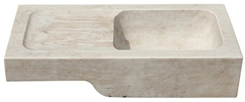 Biscottini Lavandino in marmo L82xPR41xH18 cm, Lavandino da esterno e interno, Lavabo da appoggio pietra, Lavandino cucina