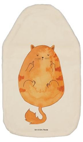 Mr. & Mrs. Panda Wärmflasche Katze Frühaufsteher - Geschenk, Katzenmotiv, Kater, Wärmflaschenbezug, Miau, Katzenmotive, Bettflasche, Tiger, Kaffee,