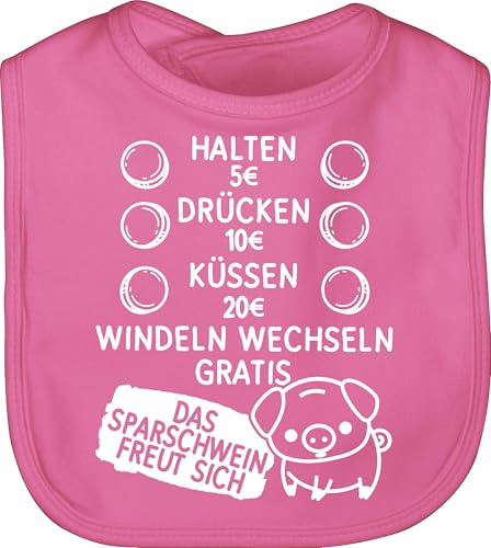 Shirtracer - Baby Lätzchen - Sprüche - Preisliste mit Sparschwein - weiß