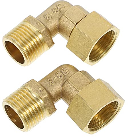 iplusmile 1/2 Inch 90 Degree Brass Hose Elbow Connector Water Heater Plumbing Accessories for Flow Direction Control