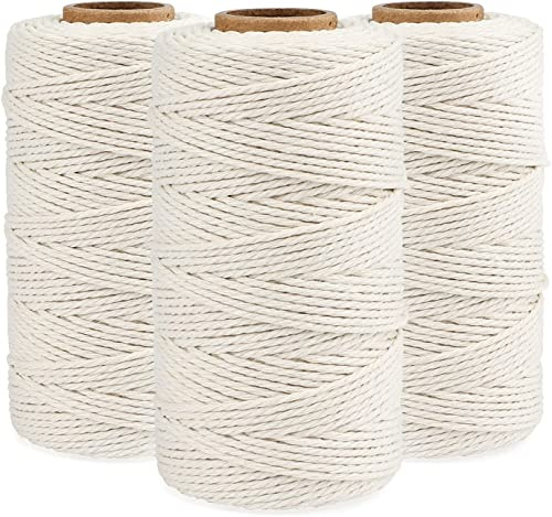 G2PLUS Bäcker Bindfäden, 300M Baumwolle Schnur, 2MM Bastelschnur Dekokordel Schnur Perfekt für DIY Kunstgewerbe Gartenarbeit (Beige)