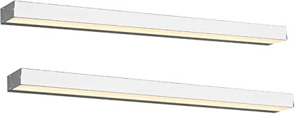meineWunschleuchte 2er Set Badezimmer Wandleuchten Up and Down in Silber Chrom, 90cm lang