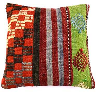 kelim kissen 40x40 cm handgefertigt kelim kissenbezug orientalische kissen kopfkissen viereckig dekorative bohemian kissenhülle dekokissen sofakissen zierkissen code 4528