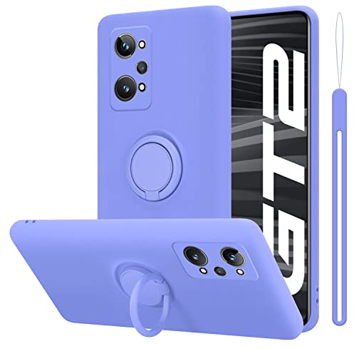 Cadorabo Estuche Compatible con Realme GT 2 / GT Neo 2 en Liquid Lila Claro - Funda Protectora Fabricada en Silicona TPU Flexible con Anillo