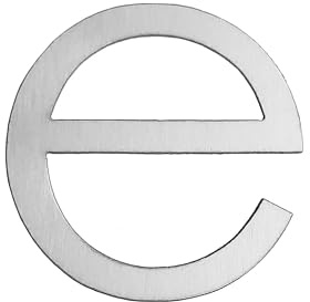 GUIZZO Creart - Externer Edelstahl Hausnummer Buchstabe - e, 7,6x7,5H cm - Zeichen/und Buchstaben - Hausnummern, Handgefertigt Hausnummer Türschild und Namensschild, Made in Italy