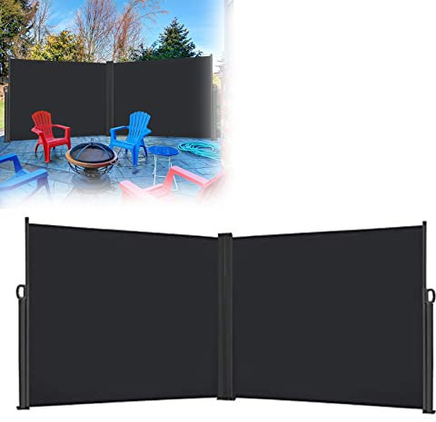 YUENFONG Seitenmarkise Wandmarkise Ausziehbar Markise, Sichtschutz Sonnenschutz Windschutz Blickdicht Sonnenschutz mit Wandhalterung Markise für Garten (Anthrazit, 180 x 600 cm)