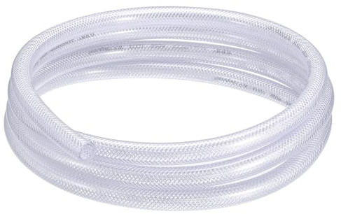 sourcing map 3/8 ID x 5/8 OD 10 Ft PVC Tube Braided Reinforced Tubing Flexible Hose Pipe Clear Vinyl Tubing High Pressure Flexible Plastic Tube