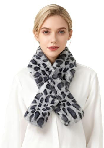 Lina & Lily Damen Winter Schal Halswärmer Kunstfell Kunstpelz Pull-Through