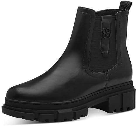 s.Oliver Damen Chelsea Boots mit Reißverschluss Vegan, Schwarz (Black), 38 EU