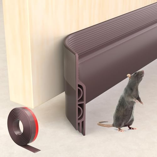 Esufeir 78/2m Marrón Burlete Puerta Entrada,Goma Burlete Bajo Puerta Exterior,Autoadhesivo Silicona Aislante Acustico InsonorizarBurletes,Tira Sellado para Puerta Interior,Cubre Puertas el Suelo Frio
