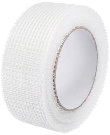 QUARKZMAN Trockenbau Fugenband Selbstklebendes Glasfaserband 1,9 Zoll x 98 Fuß Reparatur-Patch Wand Loch Riss Netz 3,5 mm