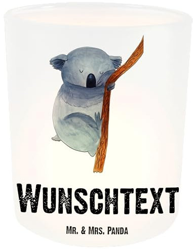 Mr. & Mrs. Panda Windlicht personalisiert Koalabär - Personalisierte Geschenke, Teelichthalter, Traumland, Bär, Teelichtglas, Traum, Schlafzimmer, Koala, Personalisiertes, mit Namen, Lustige Sprüche