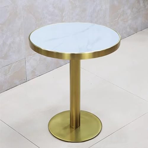 DMCHENGMA Runder Marmor-Cocktail-Bartisch mit goldenem Metallgestell, hoher Pub-Bistrotisch, Tische in Thekenhöhe, platzsparender Kleiner Frühstücks-Couchtisch(Size:55x95cm)