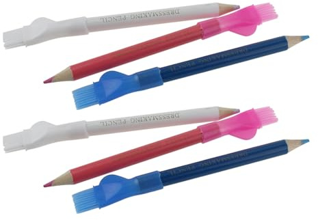 6 Stück Nähen Stoffstifte mit Pinsel Schneiderbleistifte Nähen Markierung Bleistift Stoff Kreidestift Stoff Tracing Tools Nähen Stoffstifte Stoffmarkierungsstifte zum Nähen von Stoff Kreidestifte