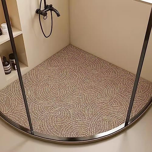 Eck-Duschbadematte, rutschfest, gebogene rutschfeste Badematte für die Dusche, gebogene Badematte für Eckdusche, schnell trocknende PVC-Luffa-Duschmatte für Wohnmobile, leicht zu reinigen (80 x 80 cm)